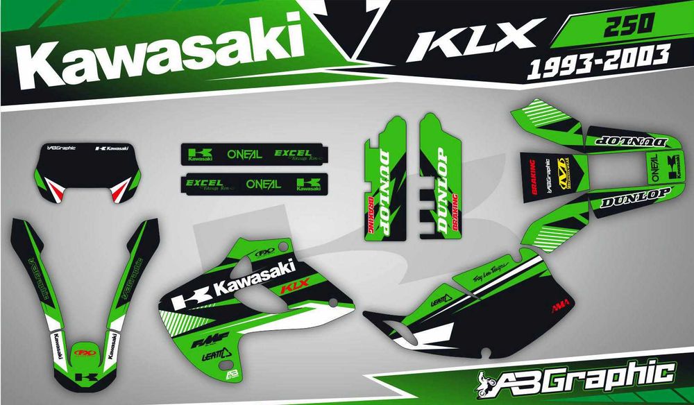 Наклейки Графика Kawasaki KXF KX450F KX250F KX KLX 65 85 125 250 450