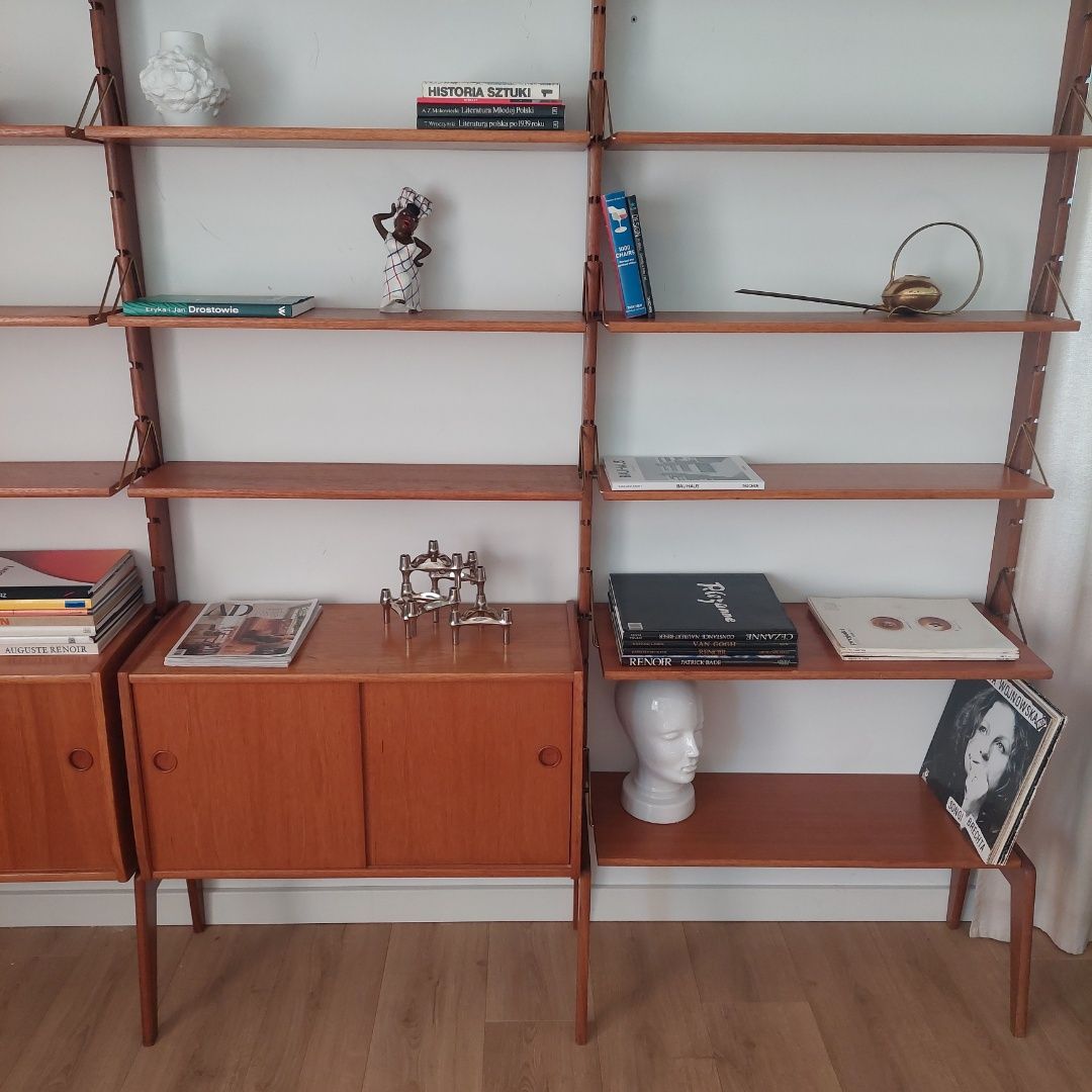 Regał tekowy modulowy lata 60'te