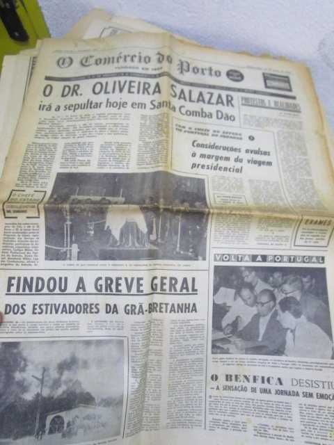 Jornais antigos morte Salazar Oliveira