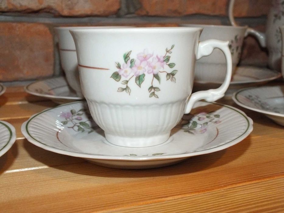 Serwis kawa herbata porcelana WŁOCŁAWEK Design PRL
