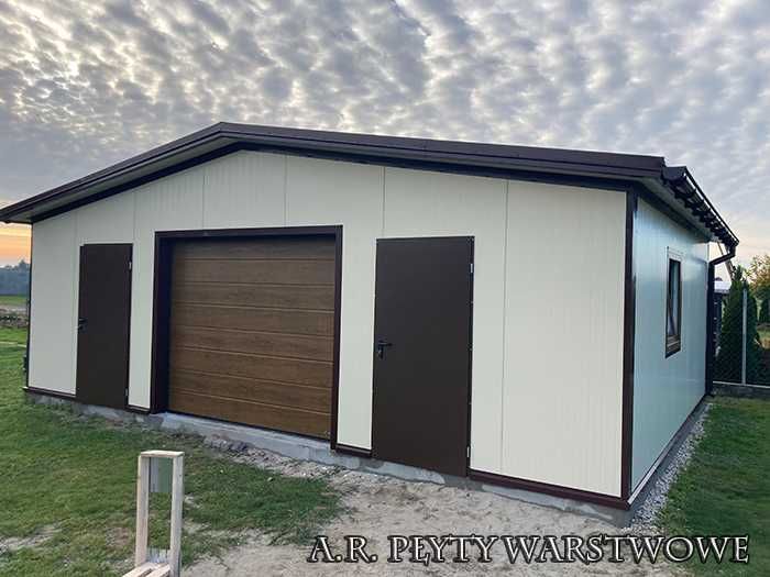 Garaż z płyty warstwowej garaż ocieplany hala przemysłowa  EPS PIR