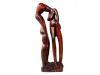 Estátua em madeira exotica arte africana figura decorativa (novo)