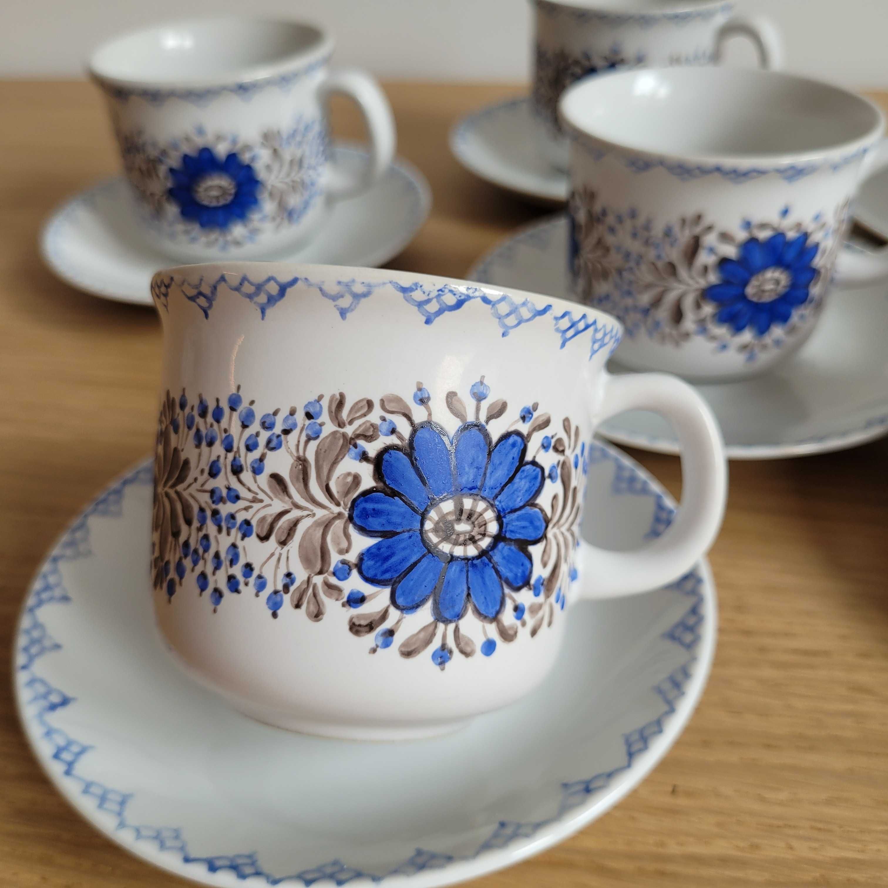 Filiżanki ze spodeczkami Porcelana ręcznie malowana Wałbrzych VINTAGE