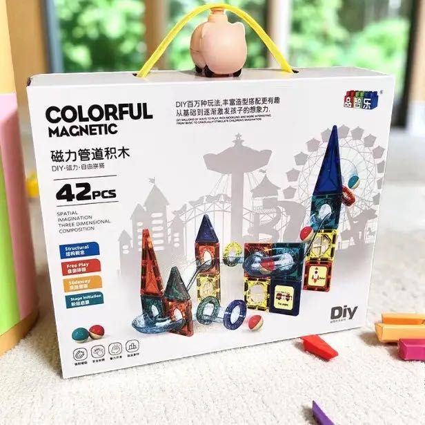 Дитячий магнітний конструктор Colorful Magnetic набір гірки 42 деталі