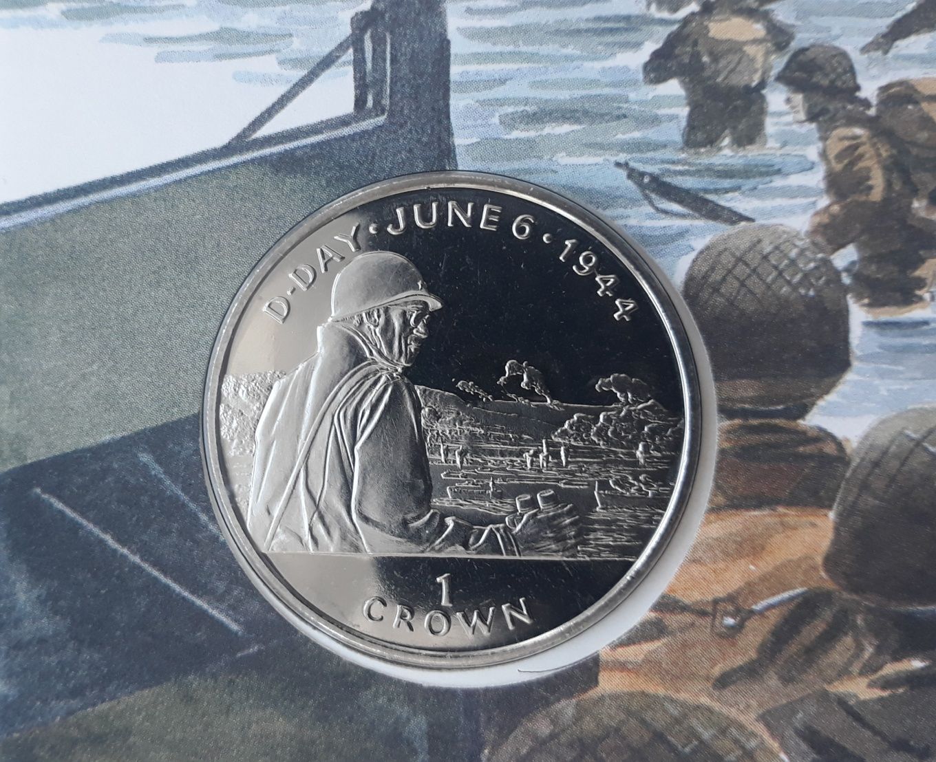 Moneta Korona 1994 Lądowanie w Normandii - Wyspa Man (773)
