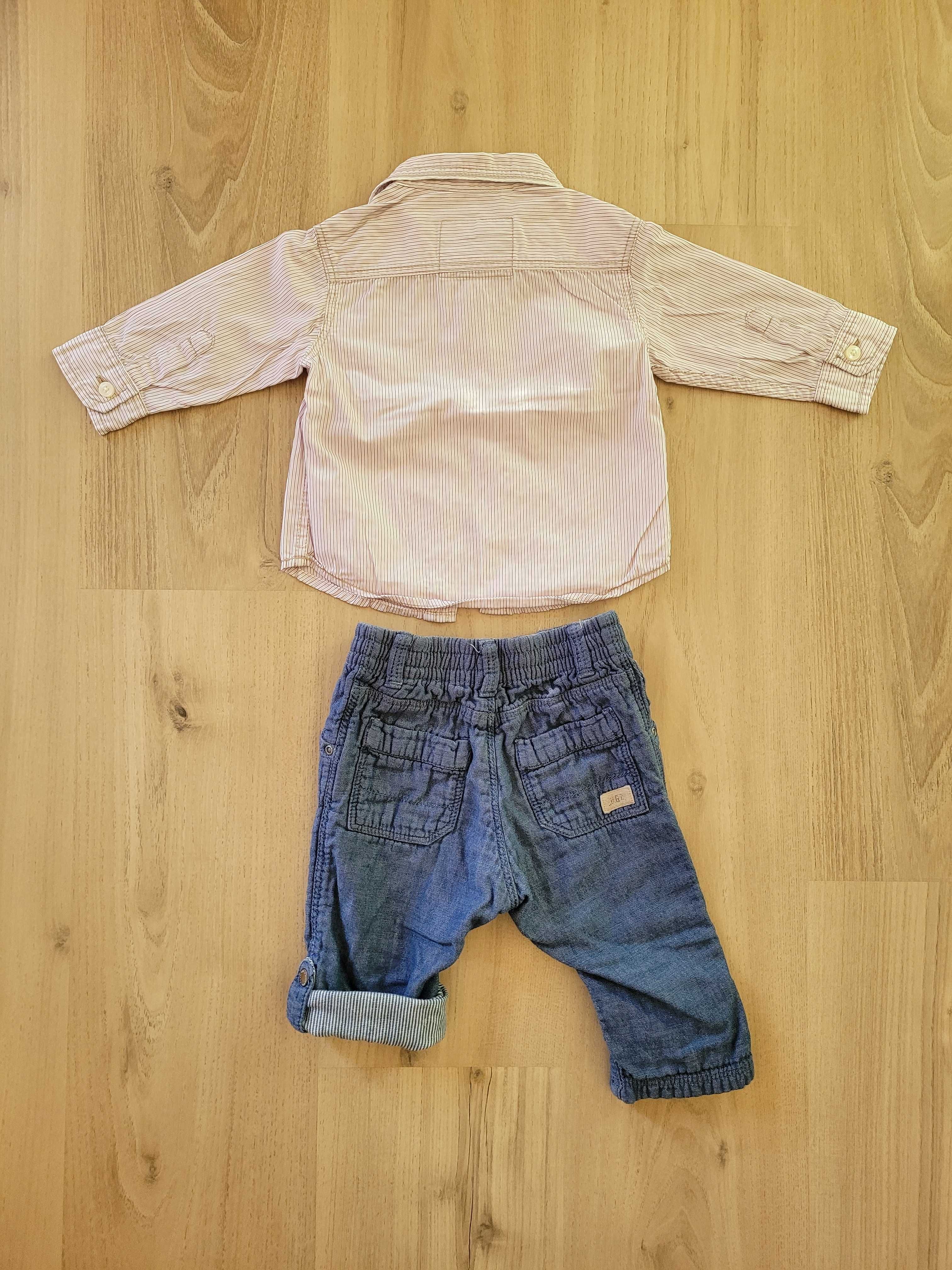 Elegancki zestaw komplet spodnie koszula dla chłopca 80cm
