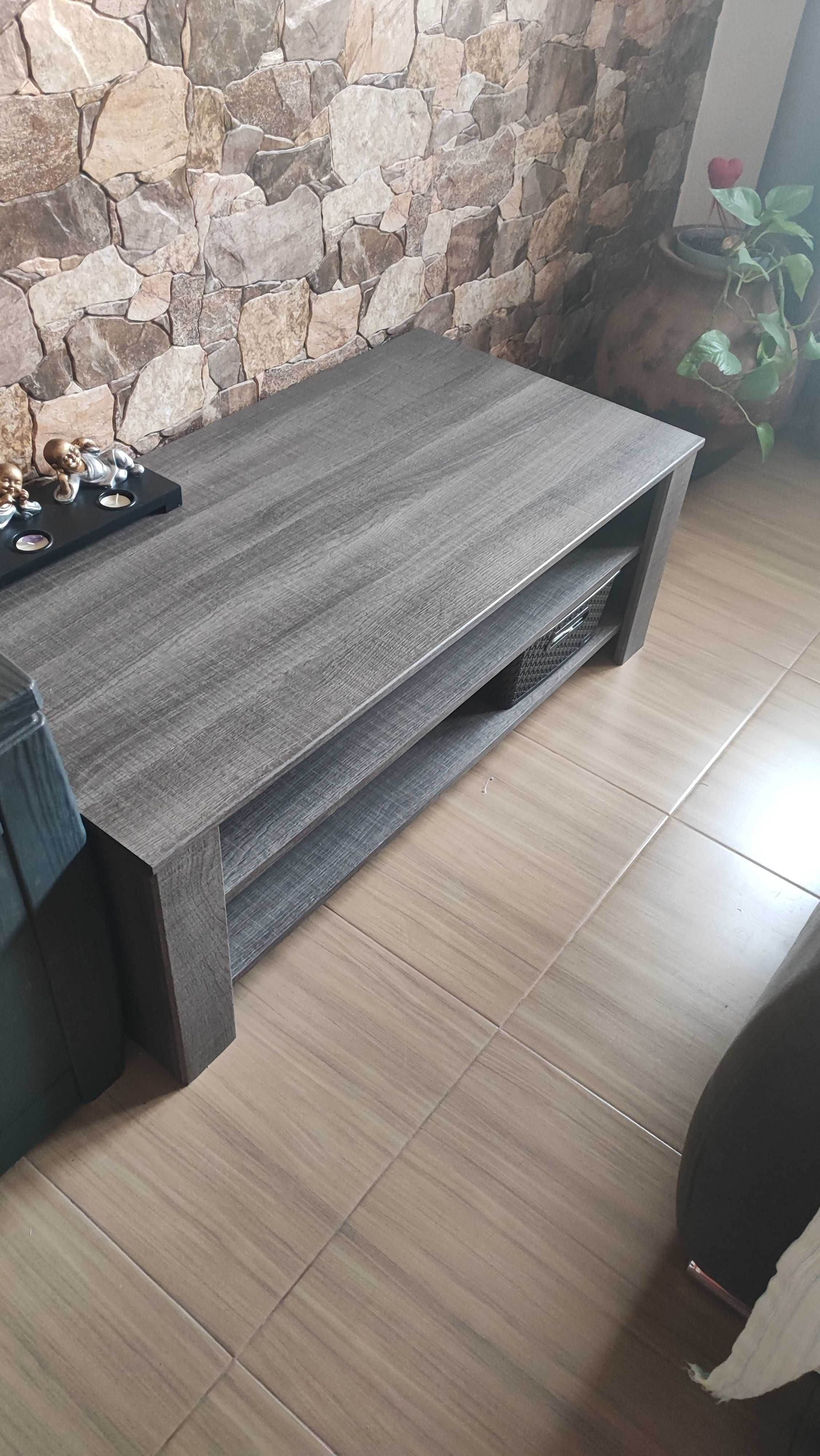 Mesa de Centro Cinza 99x55x40cm