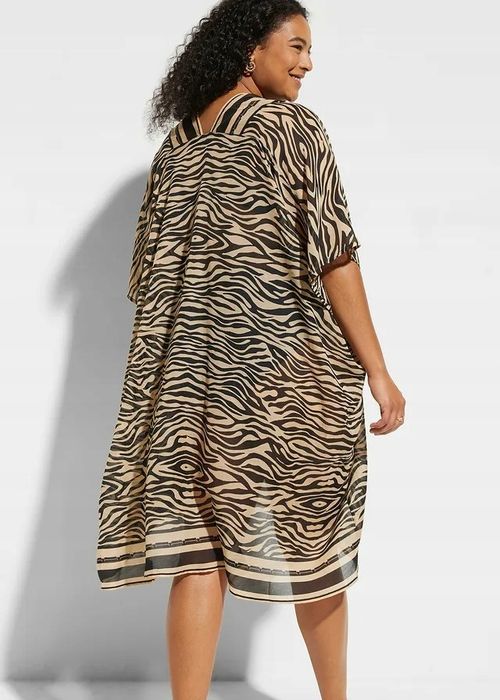 B.P.C sukienka tunika plażowa prześwitująca wzór zebry 44/46.