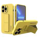 Wozinsky Kickstand Case silikonowe etui z podstawką iPhone 13 Pro żółt