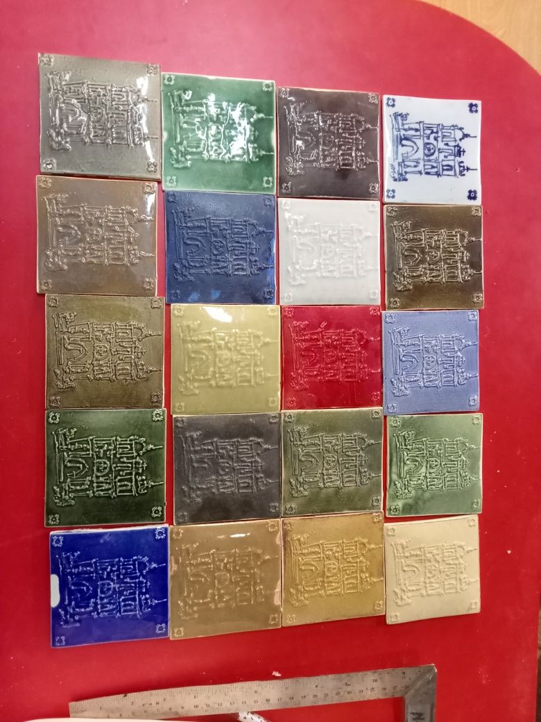 Lote azulejos grés 9x9 tema mosteiro Alcobaça