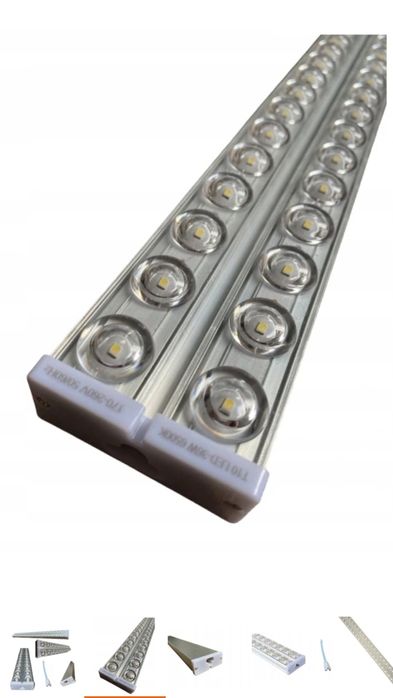 Lampa sufitowa garażowa 120cm aluminium 39w=300 w światła