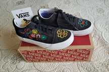 Tenisówki trampki sneakersy Vans Old Skool r. 32 czarne kwiaty