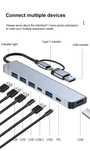 Hub Хаб 7в1 для Macbook Ноутбук HDMI USB TypeC Ethernet RJ45 Хаб. 27