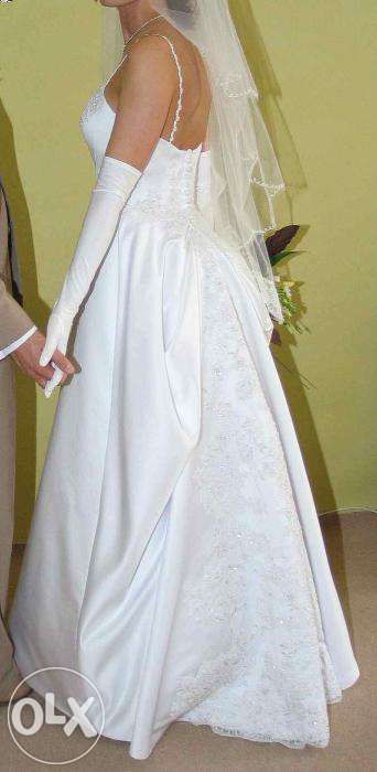 Suknia ślubna 38 FRANCUSKA PRONUPTIA Paris piękna prosta biała