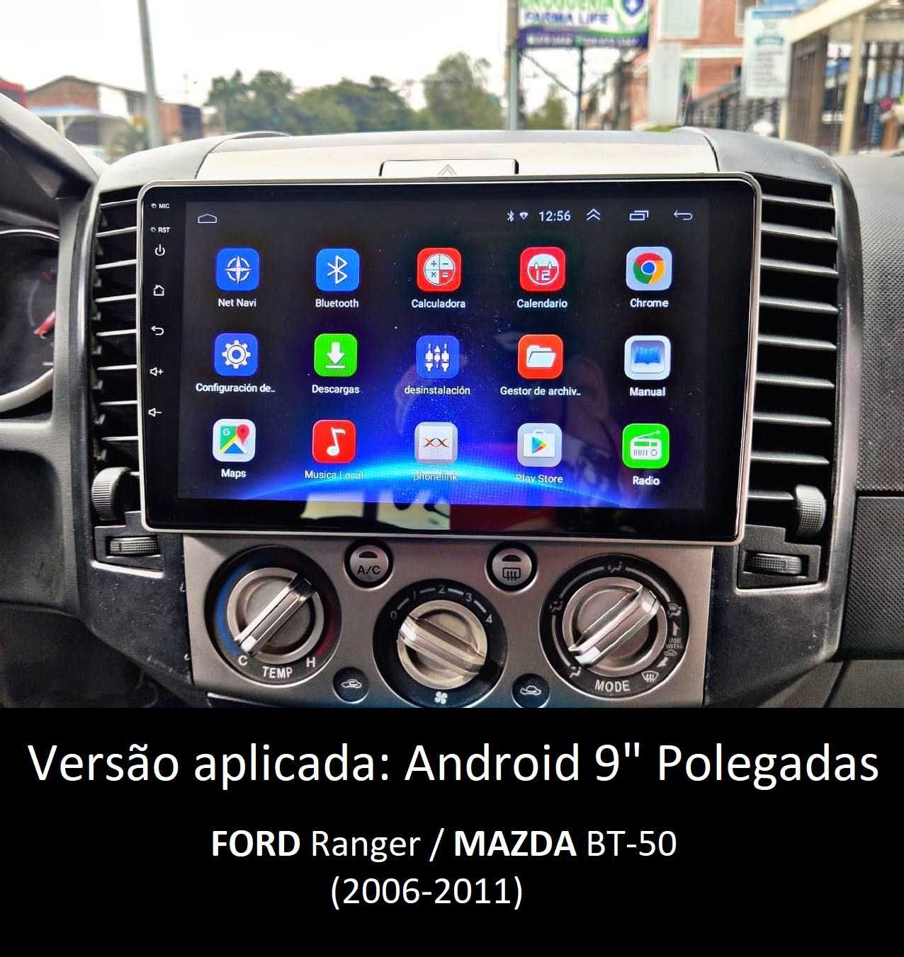 (NOVO) Rádio 2DIN • Mazda BT-50 • FORD Ranger • Android GPS [4+32GB]