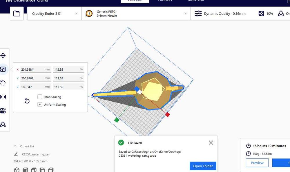 Dodecahedron Konewka Druk 3D Petg Czarny