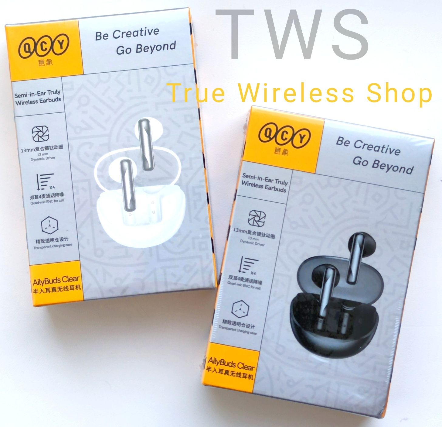 Оригінальні бездротові TWS навушники QCY AilyBuds Clear