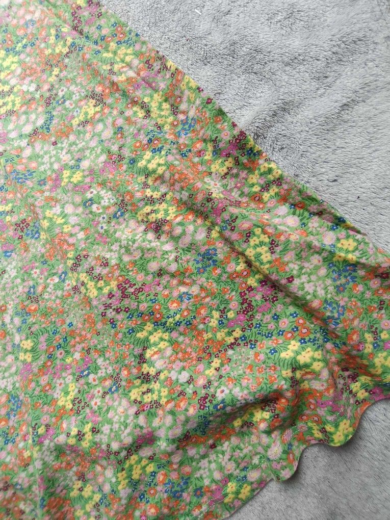 Sukienka ciążowa bawełniana z h&m S zielona w kwiaty