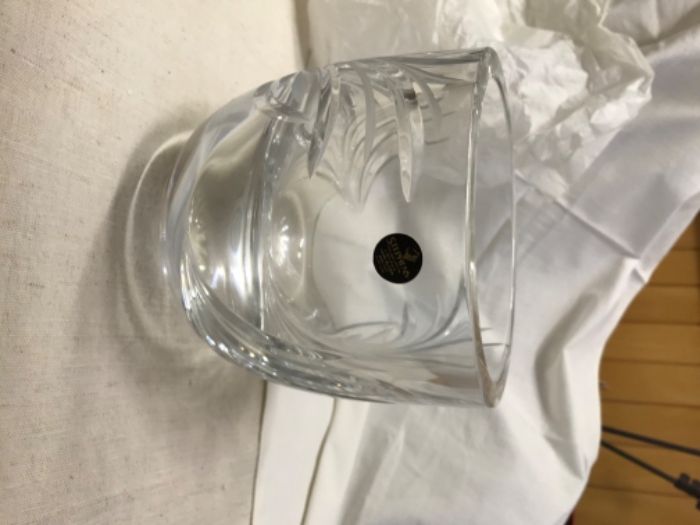 Taça/Bomboneira em cristal da fábrica Stephens