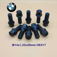 Колесные болты БМВ BMW М14х1,25 черные для F10 F11 F25 F26 E70 F15 F16