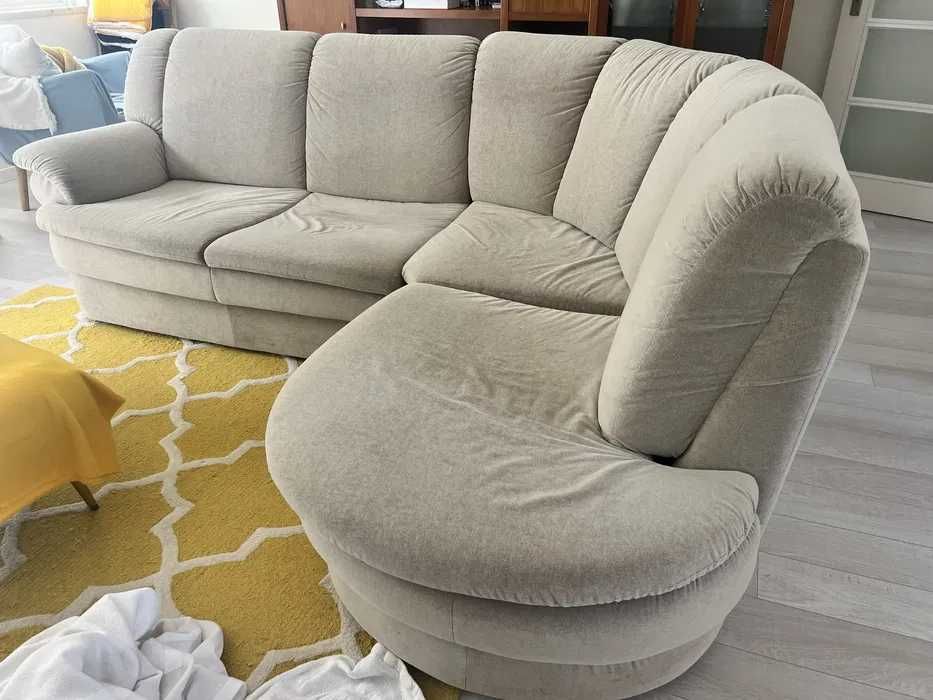 Sofá de canto em tecido macio Anaric