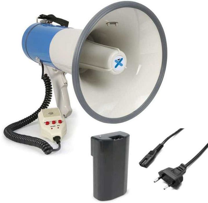 Megafon 65W Vonyx MEG065 z syreną i odtwarzaczem MP3 + akumulator