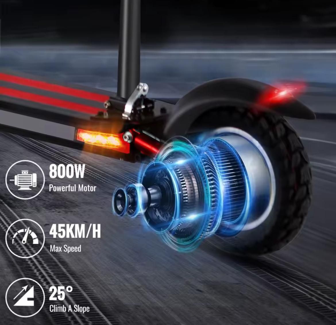 Trotinete Elétrica 800W 45km/h | Nova com Pneus Off-Road + Carregador