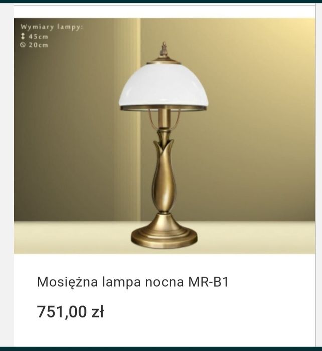 Lampa mosiężna nocna