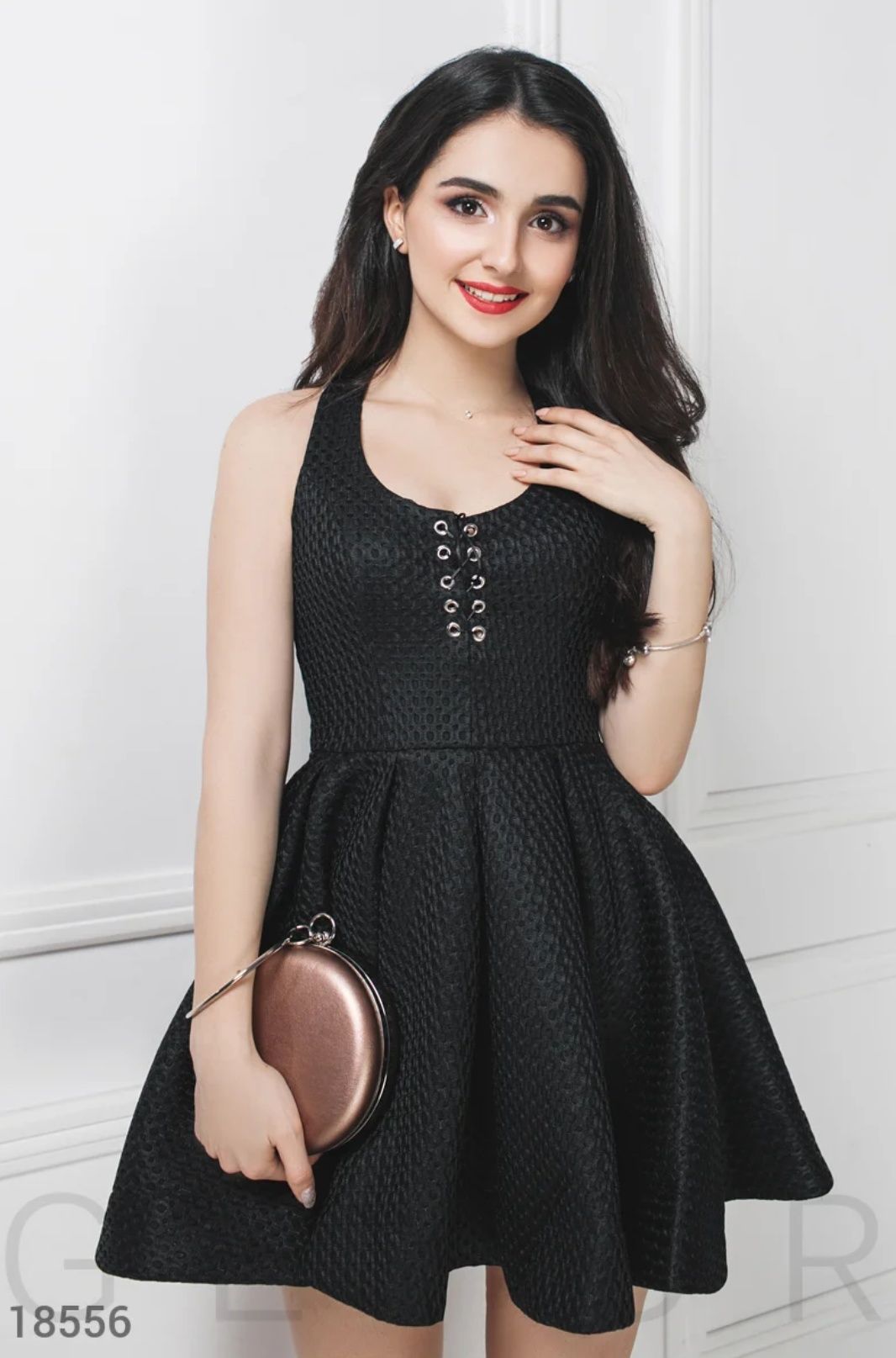 Чорна міні сукня baby doll