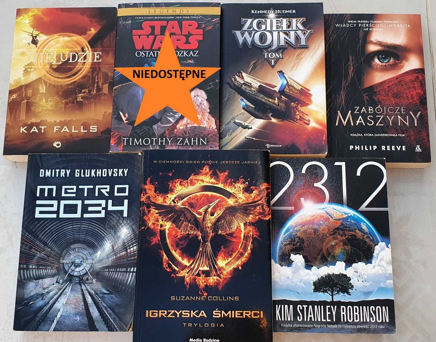 6 książek Sci-FI 2312,Metro2034,Zgiełk Wojny,Zab. Maszyny,Nieludzie,HG