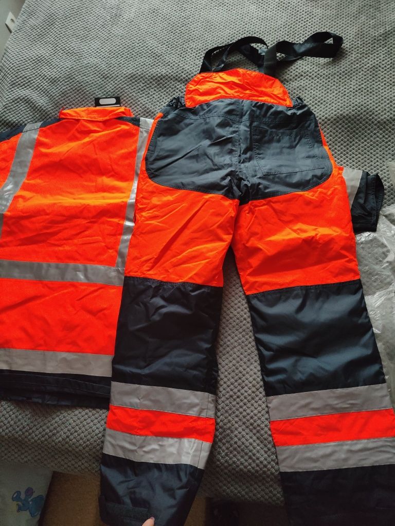 Nowy zestaw Panoply komplet spodnie i kurtka ciepłe robocze odblaskowe