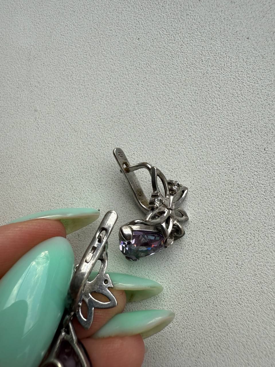 Сережки срібло, аметист,925проба