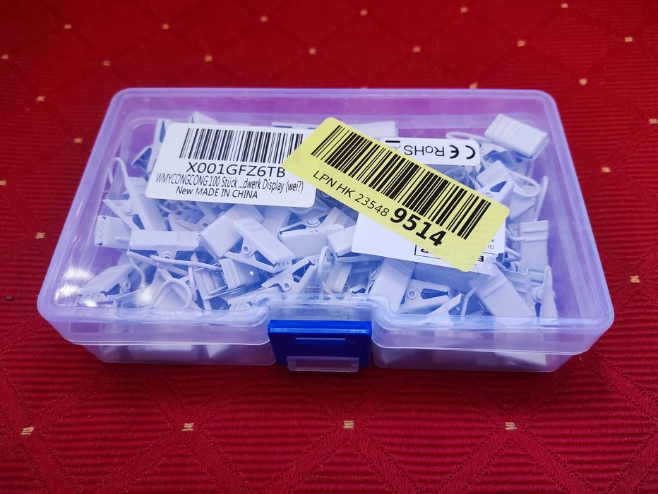 Żabki Białe Do Firan zasłon karniszy karnisza szyny metalowe Klipsy