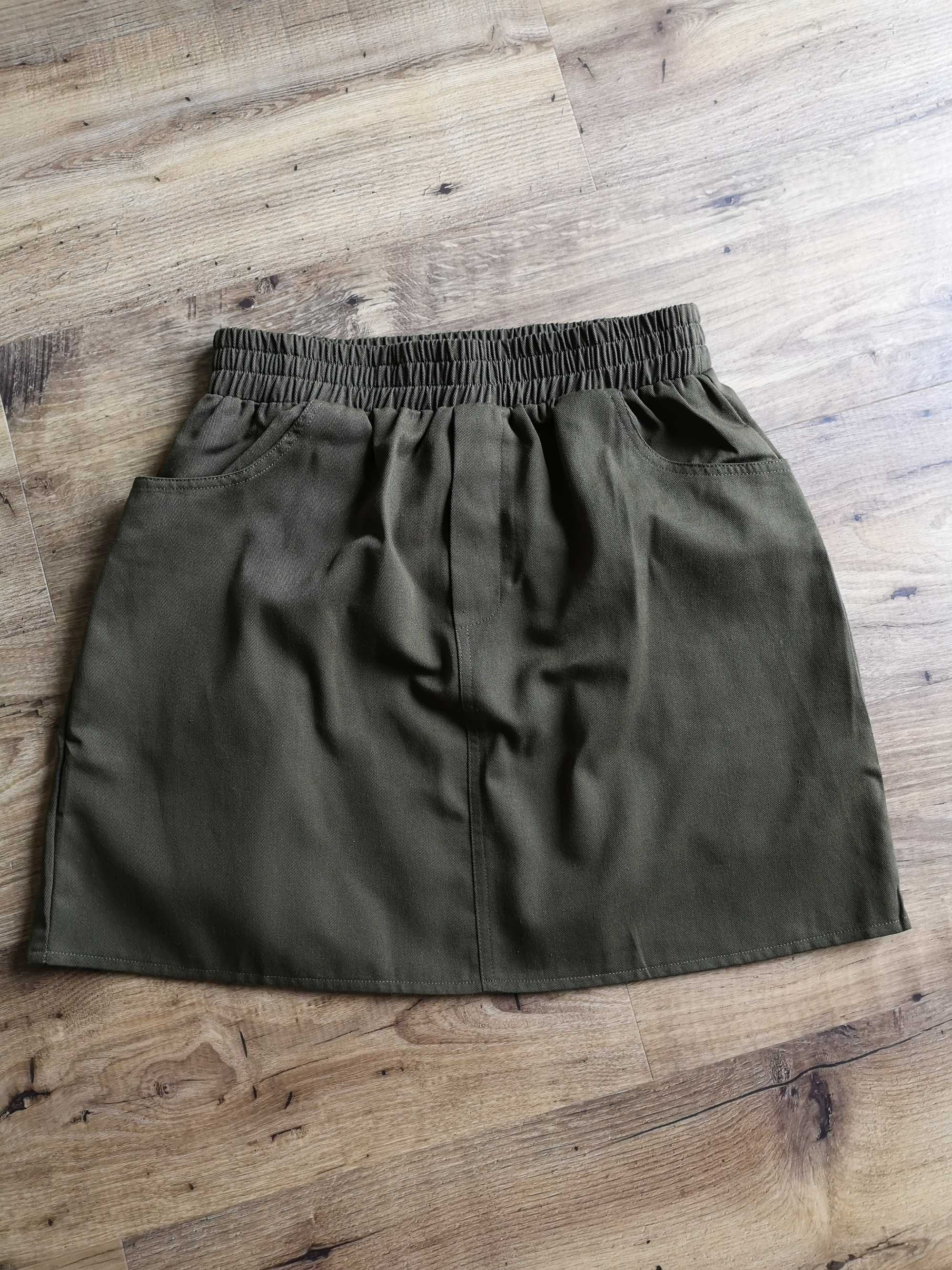 Nowa Spódniczka mini 38 zielona Khaki