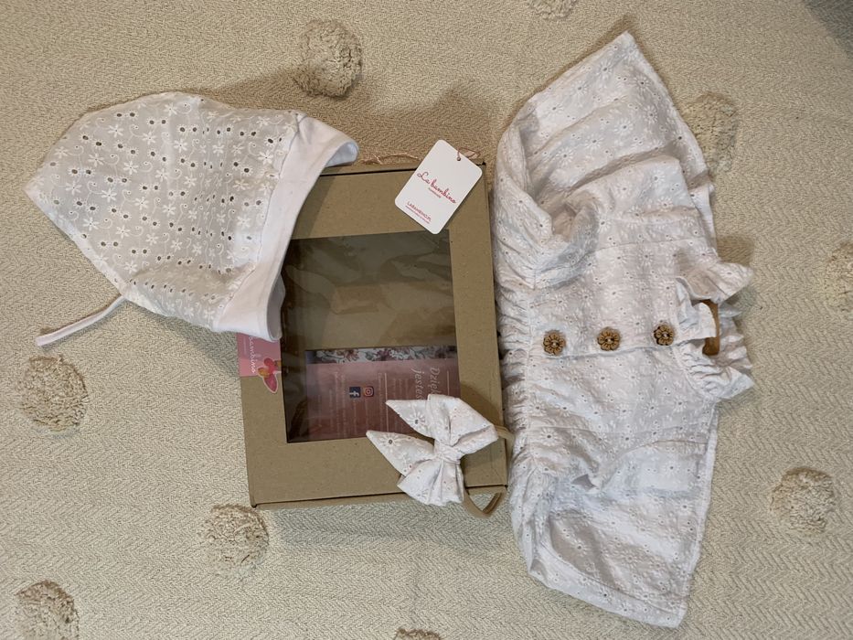 Sukienka handmade biała chrzciny ślub okazje komplet