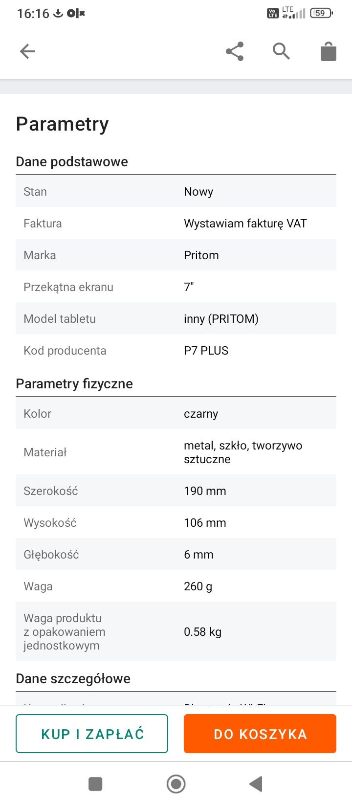 Tablet sprzedam lub zamienię