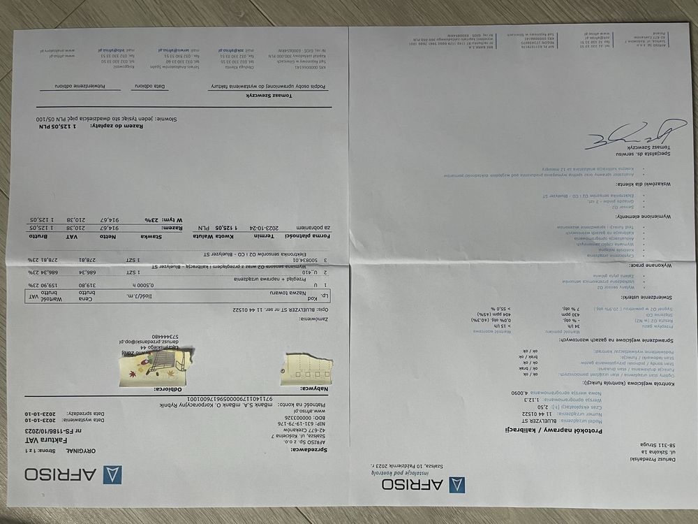 Analizator spalin Bluelyzer ST, O2, CO  drukarka Afriso