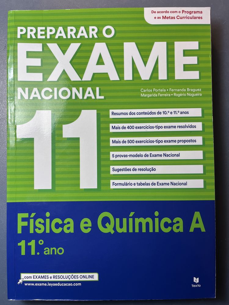 Livros de preparação para exame Física e Química