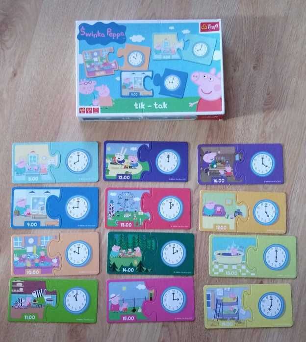 Peppa Minnie Kubuś Puchatek Puzzle domino gry układanki zestaw