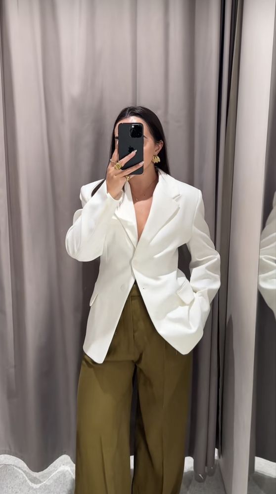 Блейзер піджак жакет зара білий педжак белый zara