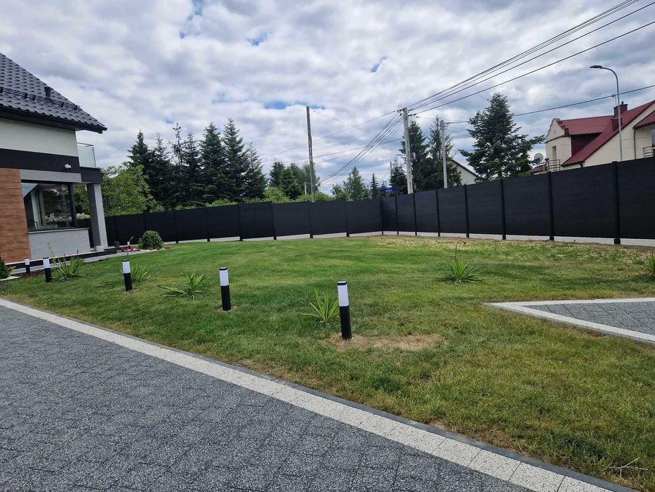 Ogrodzenie kompozytowe, słupek aluminiowy, kompozyt, ogrodzenie pełne