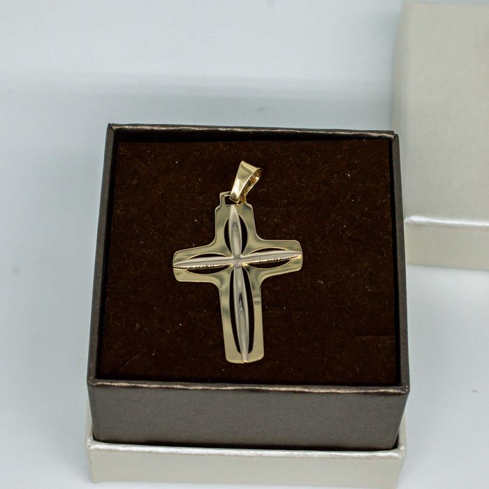 złota zawieszka 585 2,24gram 4cm KRZYŻ krzyżyk NOWY WYSYŁKA GRATIS
