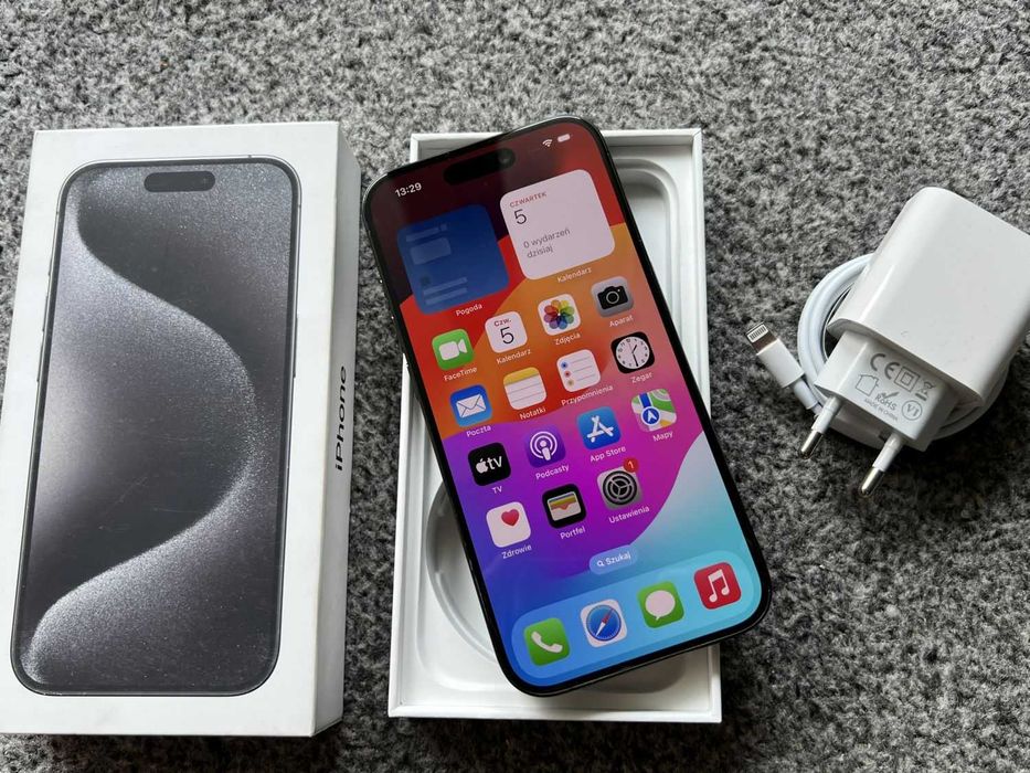 iPhone 15 Pro 128GB SPACE GREY BLACK CZARNY Grafit Bat97% + SZKŁO