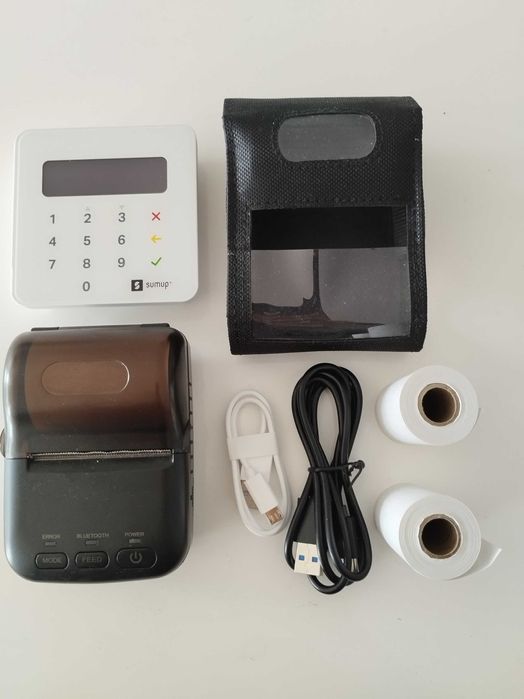 SumUp Air + Impressora Bluetooth T12BTDM — Conjunto Completo