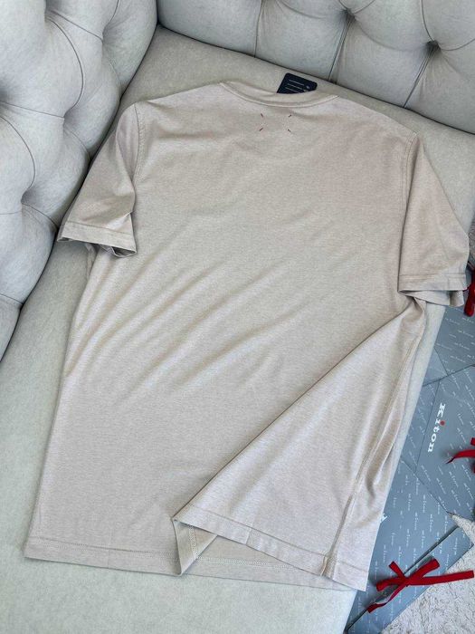 Мужская футболка Kiton бежевая футболка синяя футболка серая Китон