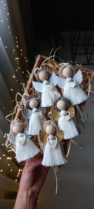 Янгол макраме, іграшки на ялинку.