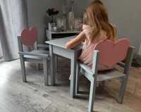 stolik i 2 krzesełka z drewna dla dziecka 107-122