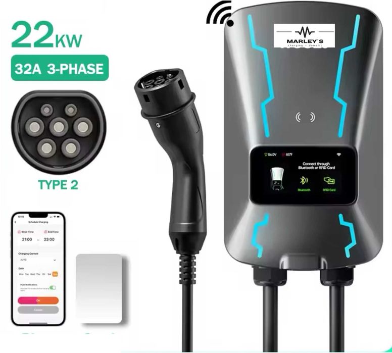 Wallbox Carregador 22kw - 32A -Tipo2 - TRIFASICO - Eletricos Hibridos
