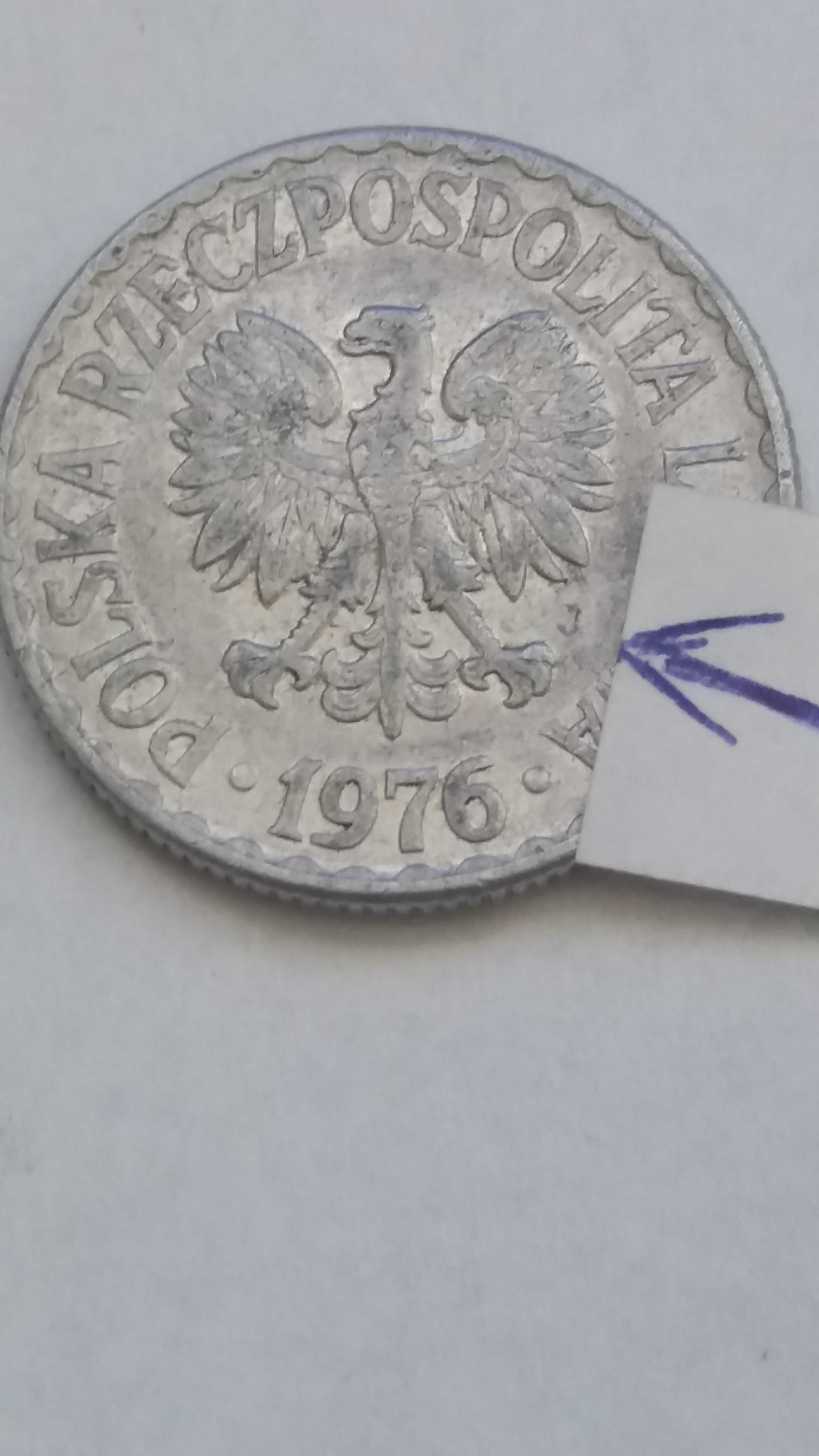 oM M098, starocie wyprzedaż  1 zł złoty 1976 Polska z literą J