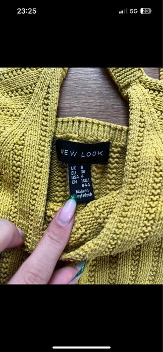 Żółty top sweterkowy New Look S